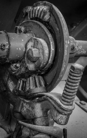 Gearing of a historic agricultural machine.の写真素材