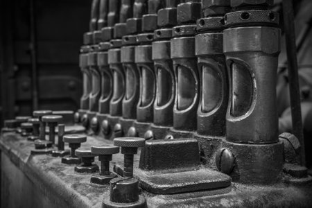 Oiling unit on a historic industrial machine.の写真素材