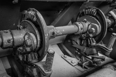 Gearing of a historic agricultural machine.の写真素材