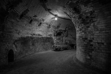 circular oven of a historic brick factoryの写真素材
