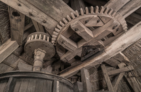 gears of a historic windmill