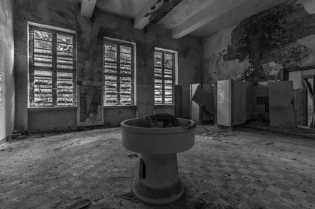 retstooms in an old school buildingの写真素材