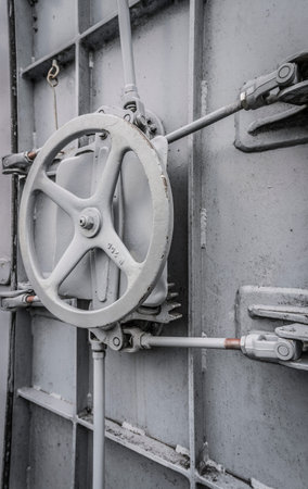 door of a old shipの写真素材