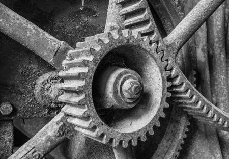gearings of a historic agricultural machineの写真素材