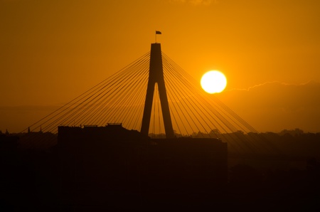 Sunset on Anzac Bridge, Sydney, Australiaのeditorial素材