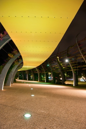 Brisbane City - Southbank footpath at night - Queensland - Australiaの写真素材