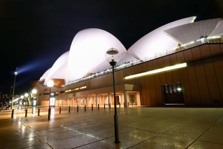 A fisheye view of Sydney Opera House At Nightのeditorial素材