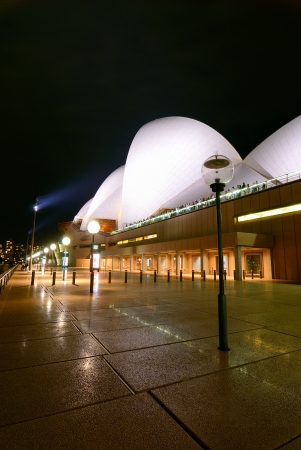 A fisheye view of Sydney Opera House At Nightのeditorial素材