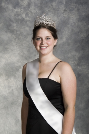 Studio photo of Prom Queen with sash, on classic canvas backgroundの写真素材