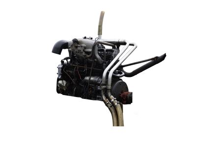 4 cylinder engine  on wihte background and pathの写真素材