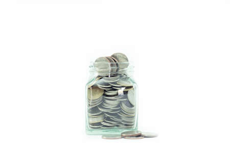 saving money in the bottle and make money management for long term lifeの写真素材