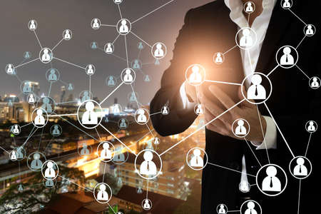 business connection concept, world wide connectの写真素材