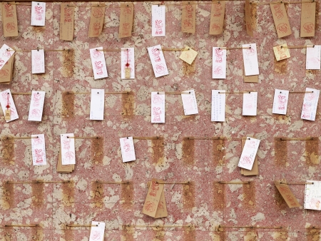 fortune teller hanging on the wall of confucius shrine の写真素材