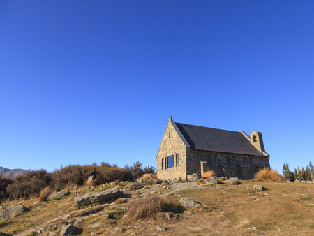 Church of the Good Shepherd, Lake Tekapo, South Island, New Zealand.の写真素材