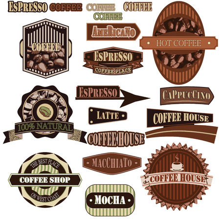 Drinks and beverages icon set brown colorのイラスト素材