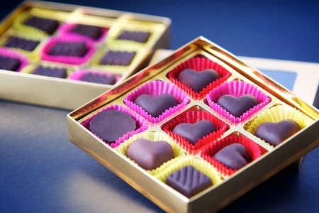 White chocolate in Box ready for deliver to customerの写真素材
