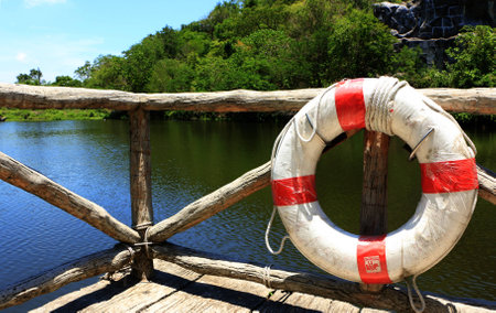 let swim in the summer with safetyの写真素材