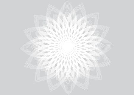 Vector geometric figure of a flower on a isolated gray backgroundのイラスト素材