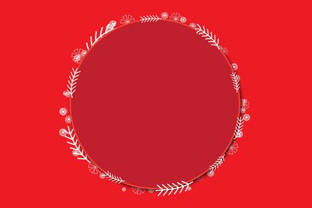Red Christmas background and circular snowflakesのイラスト素材