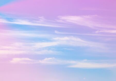 Bright pastel skies and white clouds.