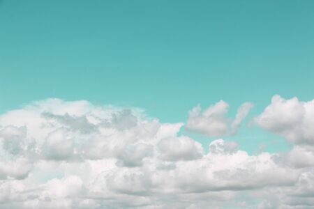 soft white clouds against blue sky background. の写真素材