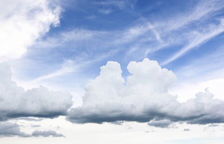 Blue sky and large clouds