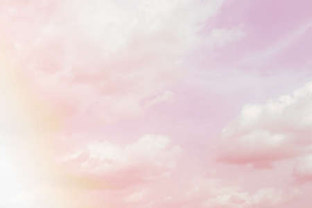 Pink sky and clouds backgroundの写真素材