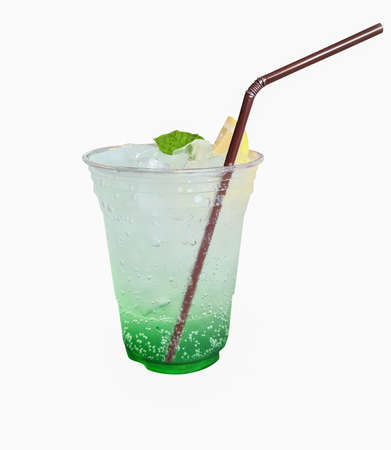 apple soda juice isolated on white background