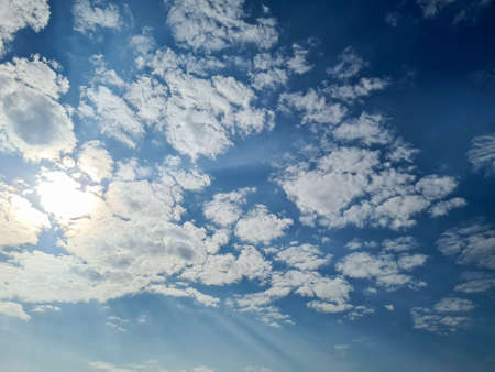 Blue sky background and many clouds