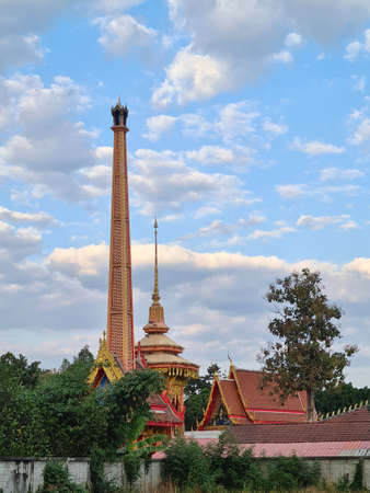 Crematory or funeral pyre in Buddhism temple in Thailandの写真素材