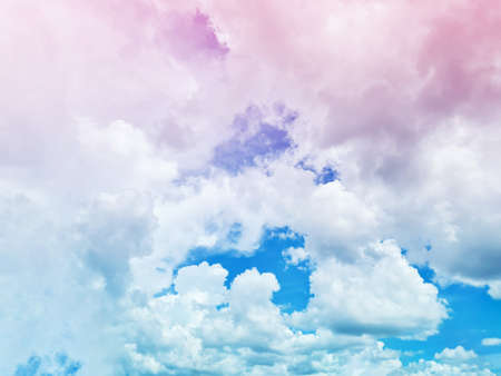 Soft and beautiful pastel color sky and cloud backgroundの写真素材
