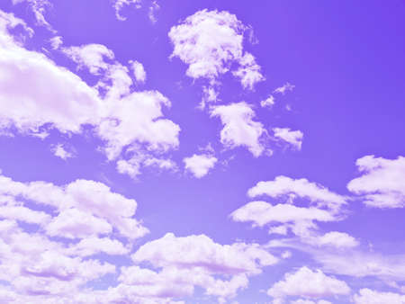 Purple sky and many small white clouds