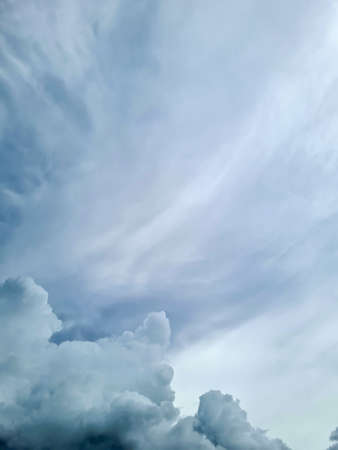 The sky and cloudy, gray black color is approaching the time of the rain. thunderstorm concept