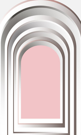 Light pink abstract door. Door shadow. Product display presentation. studio room conceptのイラスト素材