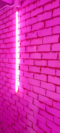 pink red brickwall with paint backdrop wallpaper for woman conceptの写真素材