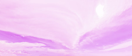 Sunset or sunrise sky background with tiny clouds, pastel colorsの写真素材