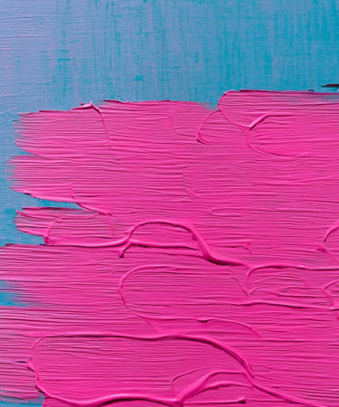 Abstract pink oil paint texture on blue canvas. Minimalistic background. generative AIの素材