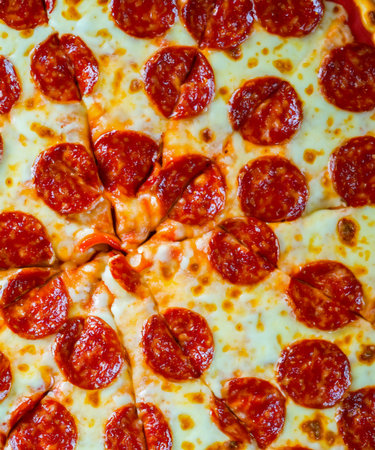 Artistic colors of close-up pizza food, generative AIの素材