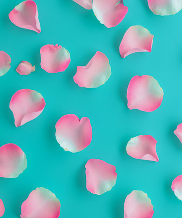 pastel background with rose flower petalsの素材