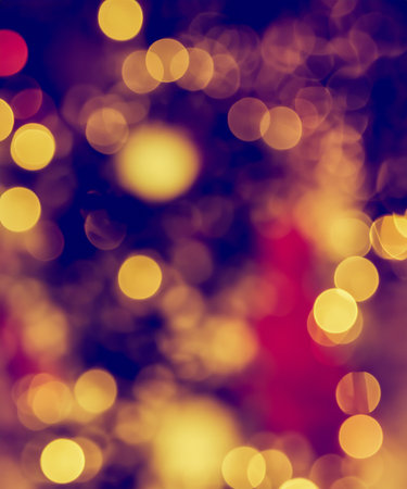 Christmas abstract blur background light bokeh from Xmas tree at night party in winter.の素材