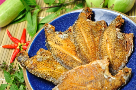 fried fish with thai spicy and hot の写真素材