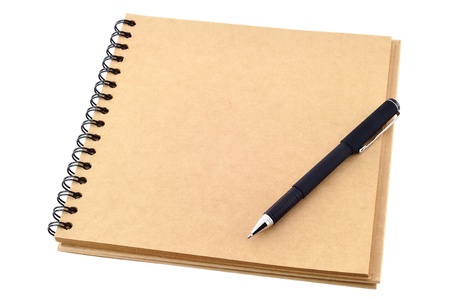 Open blank note book, isolated on white backgroundの写真素材