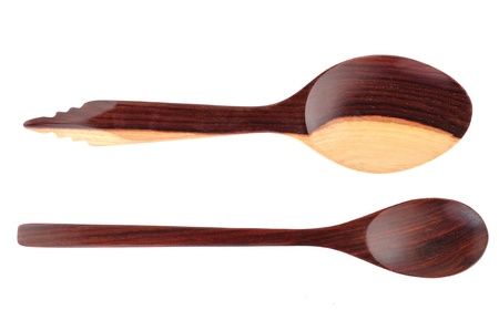 wooden spoon isolatedの写真素材
