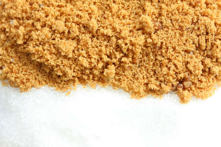 Brown suger and granulated sugar or foods and drinks.の写真素材