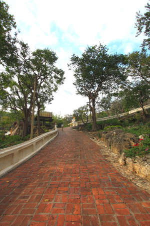 The old brick way to the garden.の写真素材