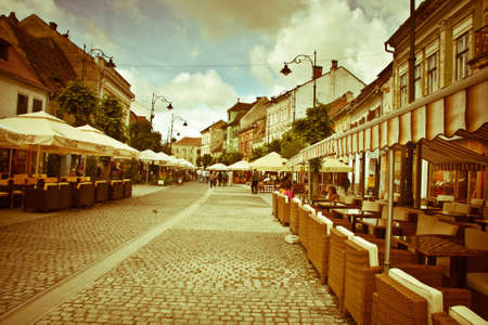 The centre of an old city, with great architecture, a city which was the Cultural Capital of Europe in 2008 â Sibiu, Romaniaのeditorial素材