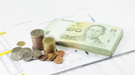 Thai Currency Invesment stock on white backgroundの写真素材