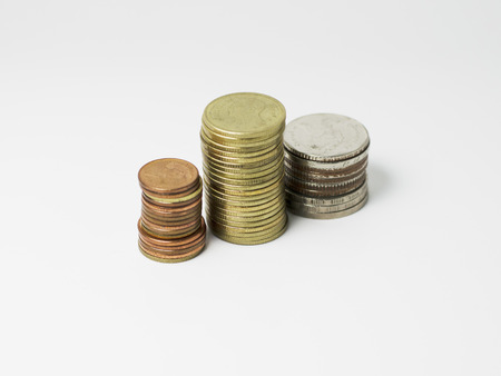 Coins stack with close upの写真素材