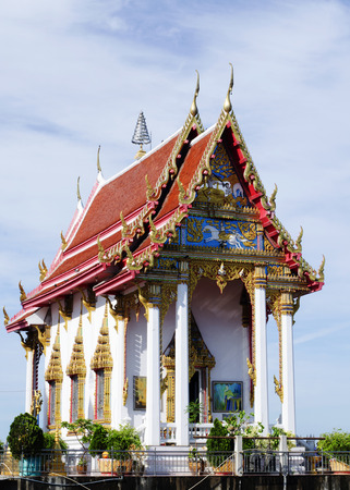 Thai Temple building for religion backgroundの写真素材