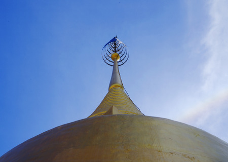 Close up of Pagoda with blue sky backgroundの写真素材